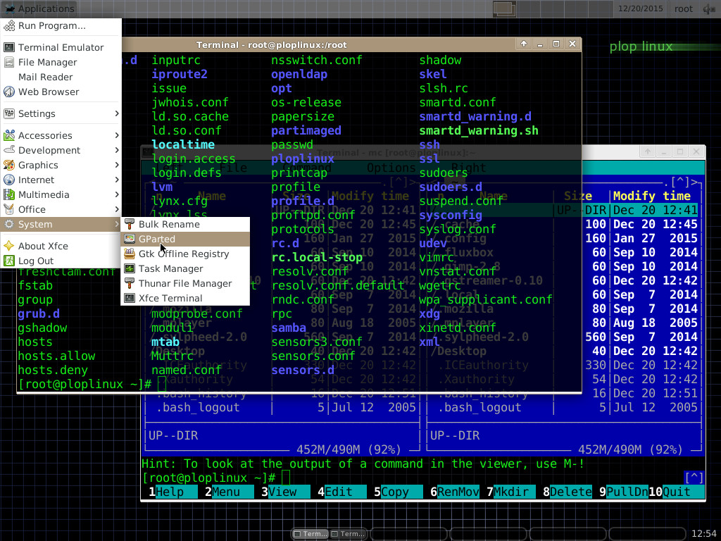 Plop Linux Xfce - screenshot desktop